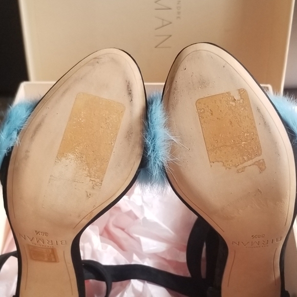 Alexandre Birman Clarita rabbit fur blue sandals - Picture 13 of 15